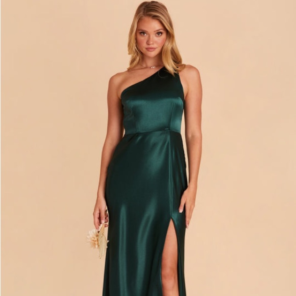 Emerald Green Satin Birdy Grey Dress